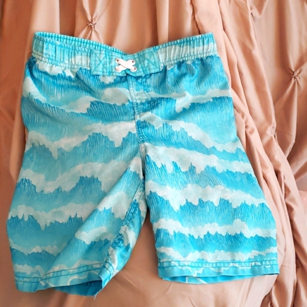 Cherokee Ocean Waves Swim Trunks Size S 6-7